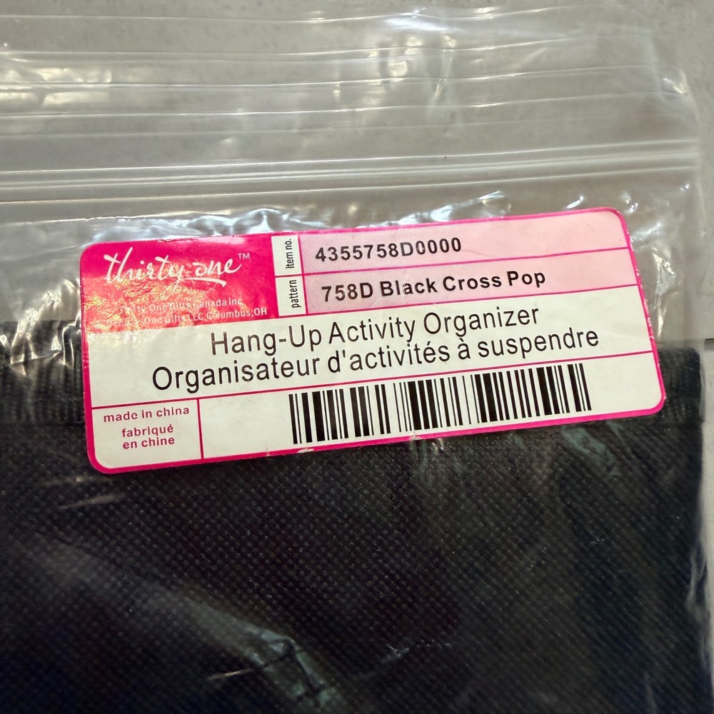 Thirty-One Hang-Up Space Saver & Activity Organizer Black Cross Pop Set 758D - Picture 6 of 7